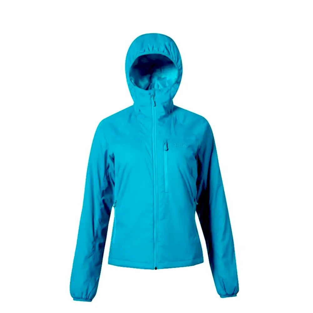 Rab endurance X hooded jacket, women’s large in peacock blue
